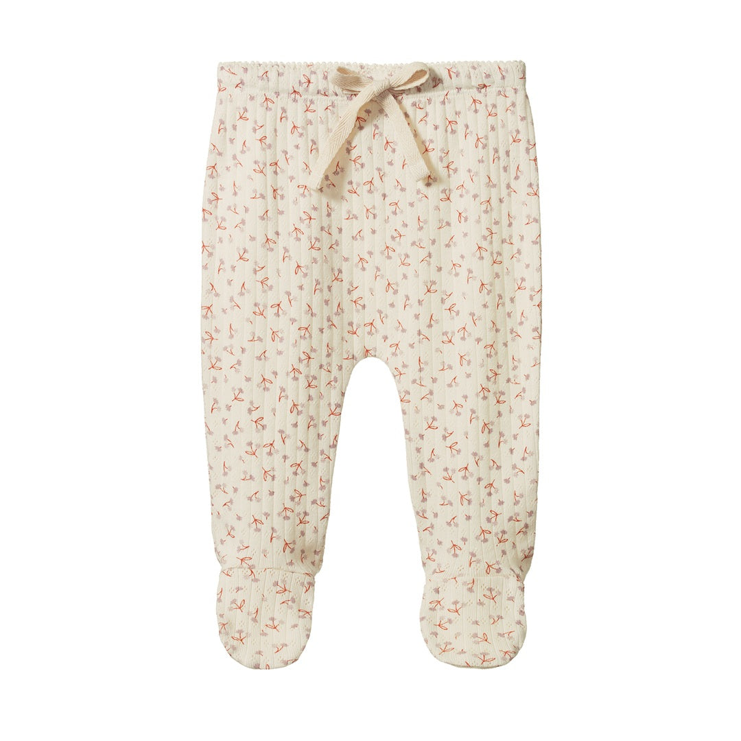 Footed Rompers Pointelle | Dandelion Print image 1