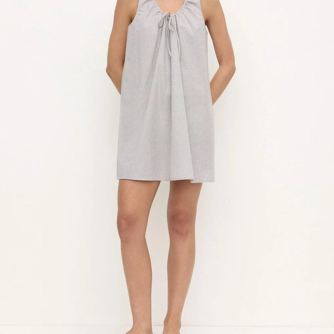 Phoenix Cotton Mini Dress Micro Check — image 1
