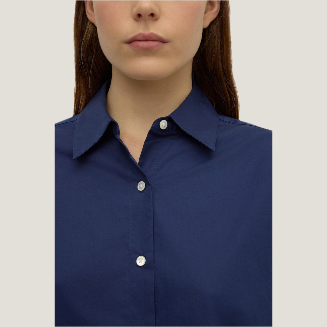 Micha Poplin Long Sleeve Shirt | Imperial Blue — image 2