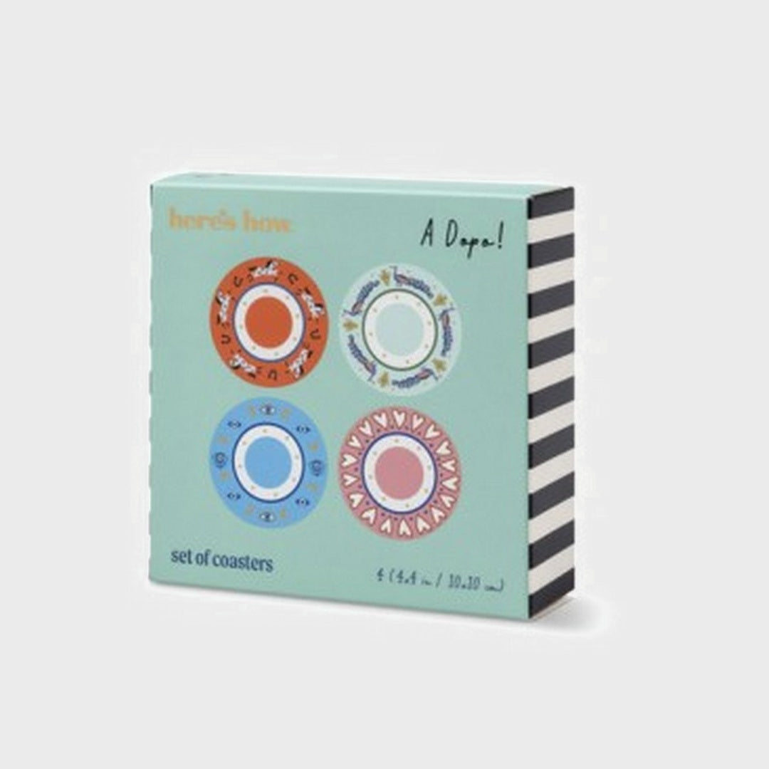 A Dopo Coasters Set of 4 | Eye, Peacock, Heart + Horse — image 2