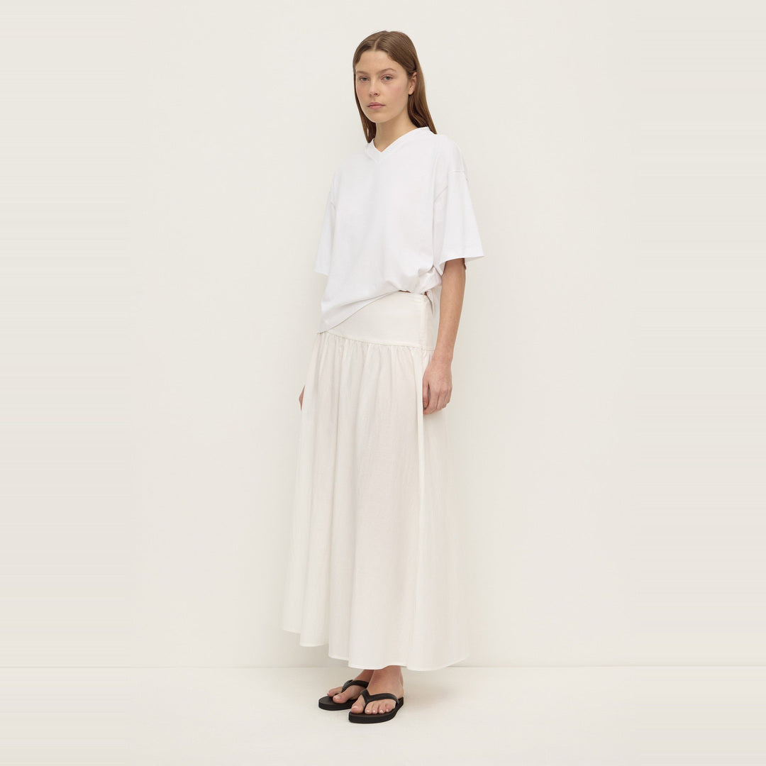 Sarah Cotton Maxi Skirt | White — image 3
