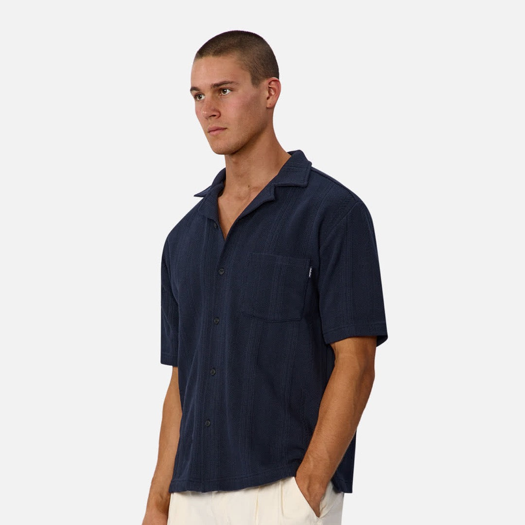 The Malaga Short Sleeve Shirt | New Navy official Industrie view 3