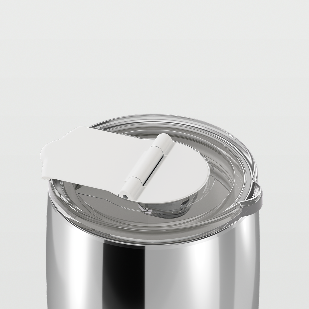 Edition II Coffee Cup with Hinge Lid (475ml) | Chrome Silver — image 4