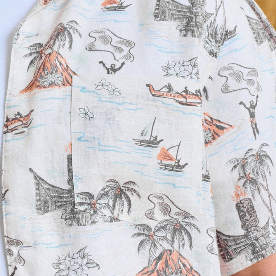 Tiki Hawaiian Short Sleeve Shirt | Sand — image 4