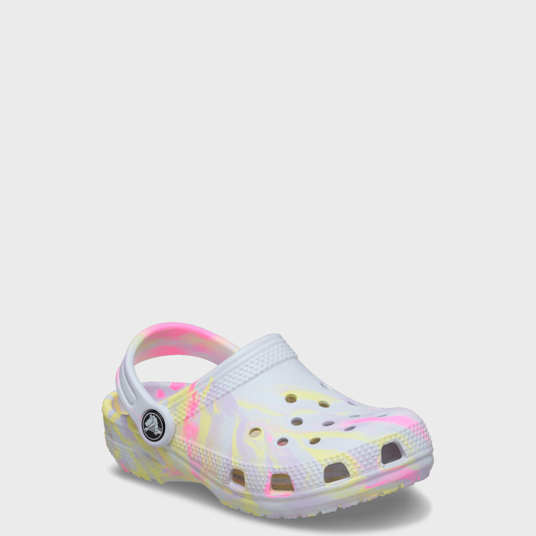Toddler Classic Marbled Clog | Sky Ice/Multi — Angle view