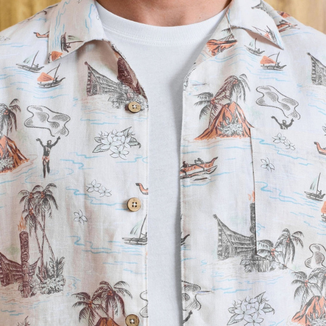 Tiki Hawaiian Short Sleeve Shirt | Sand — image 6