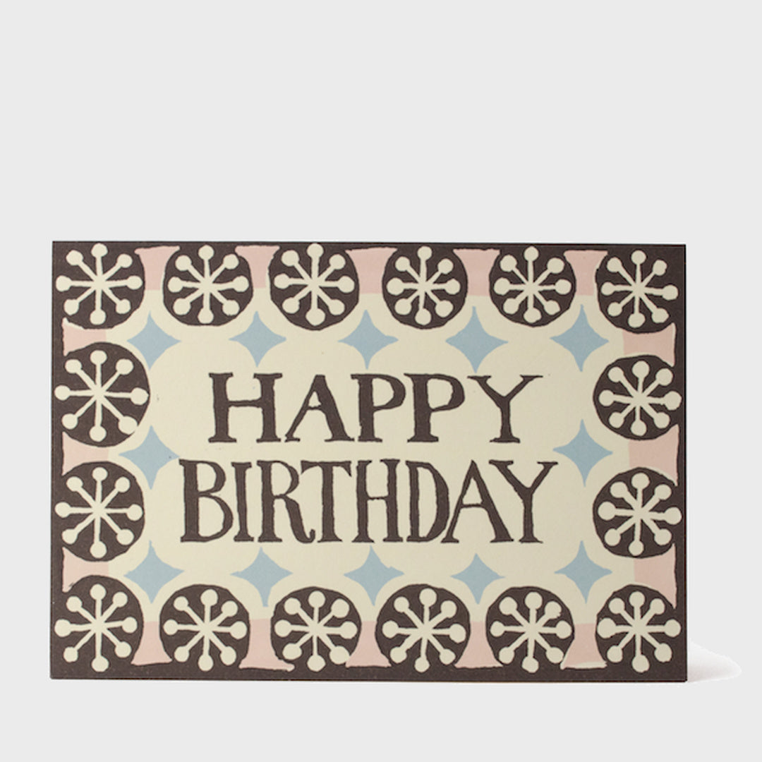 Card Happy Birthday | Coffee Pink and Sky Blue