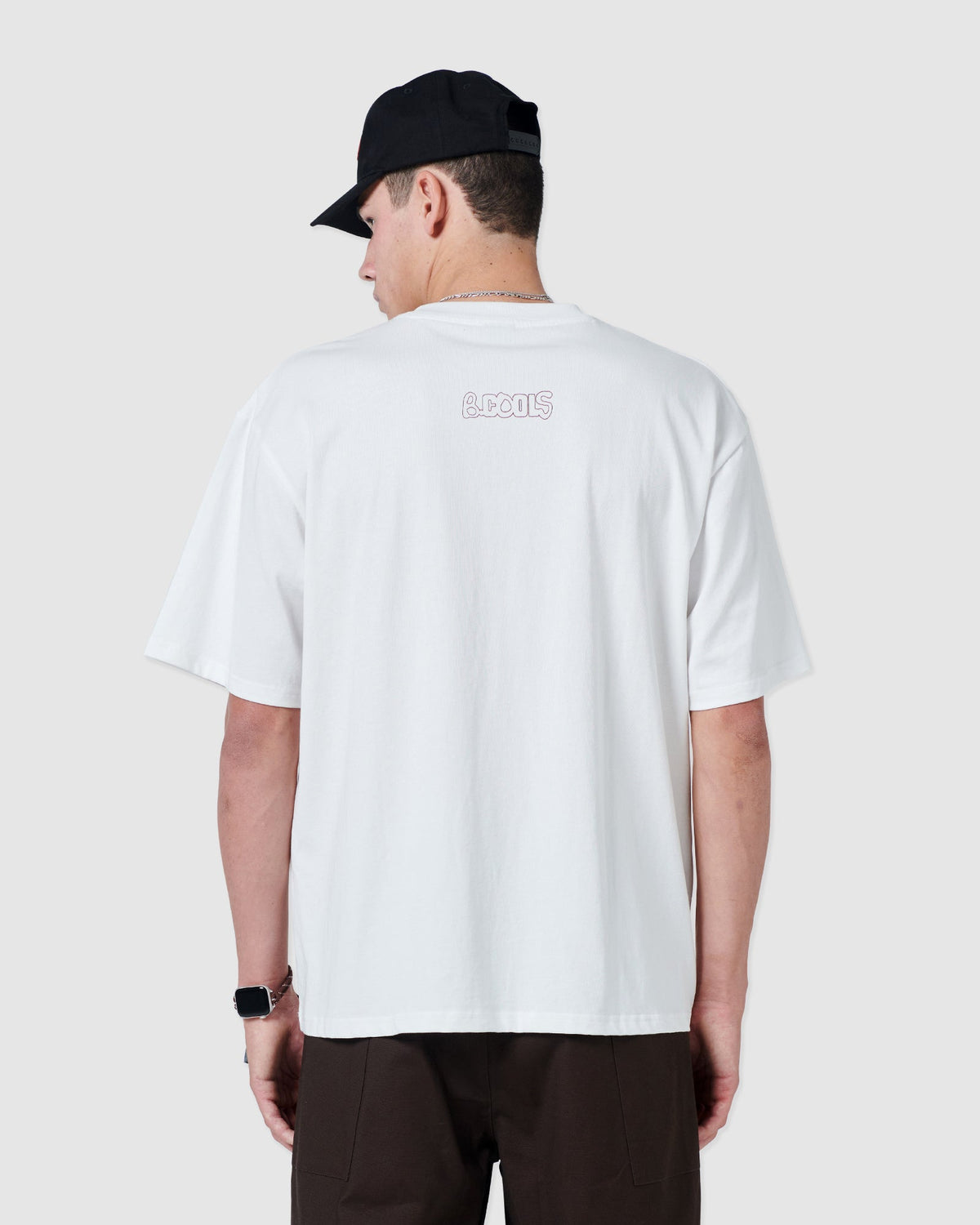 B.Cools P-Star T-shirt in white, worn back
