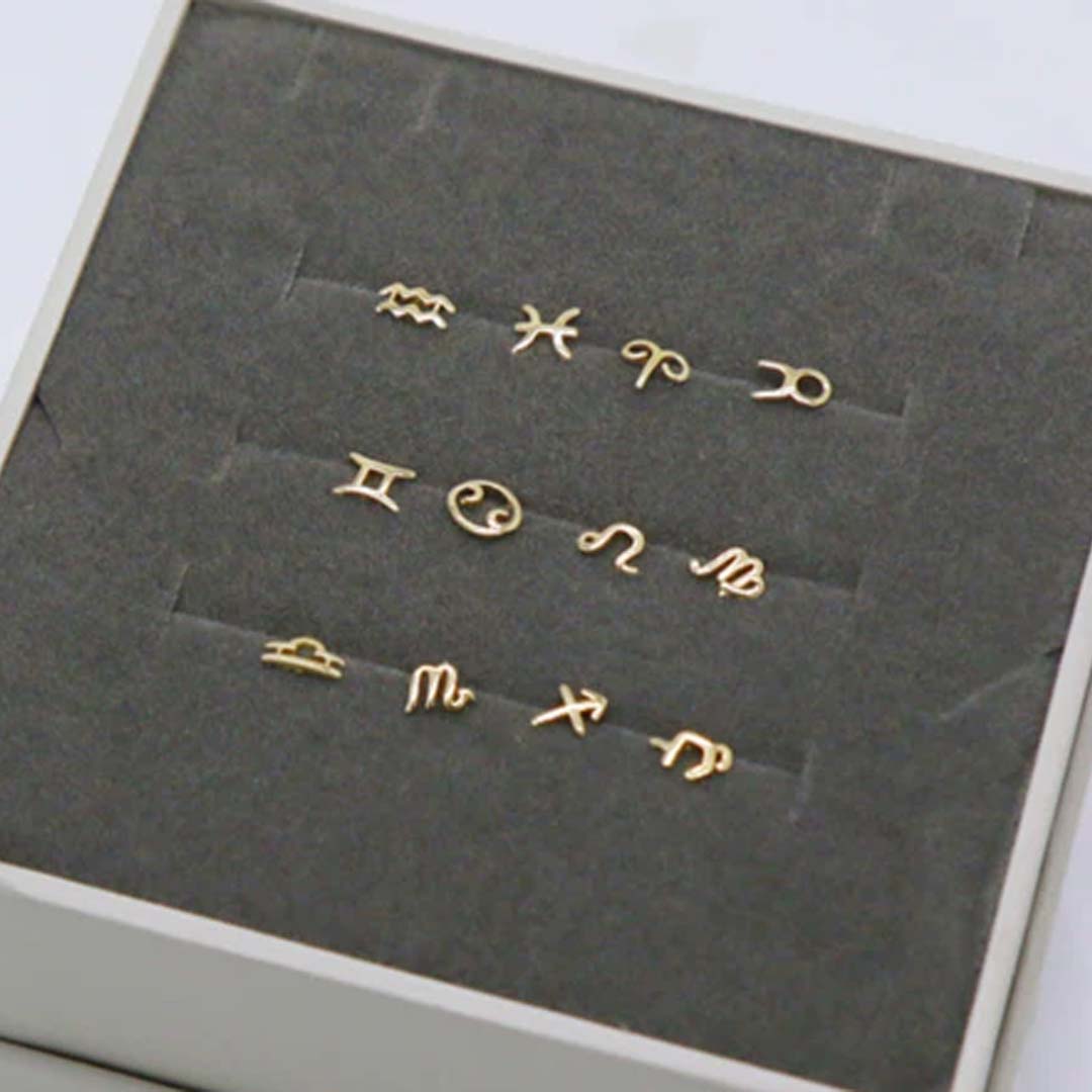 10K ZODIAC SIGN EARRINGS