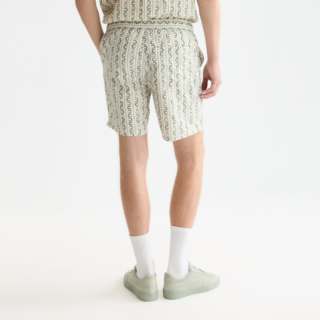 Scotch & Soda Printed Swim Shorts Horseshoe Stripe Eggnog back