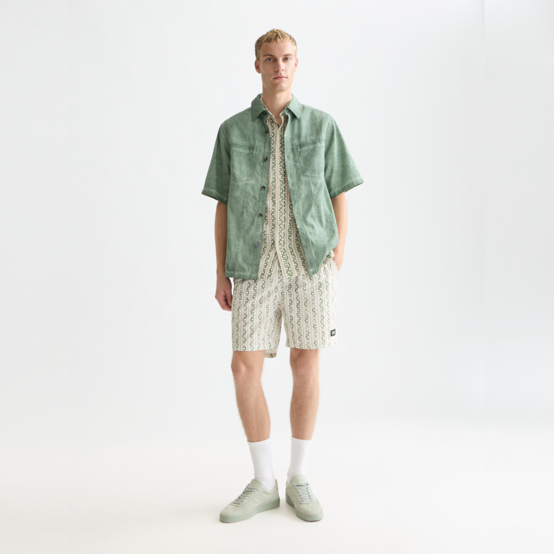 Scotch & Soda Printed Swim Shorts Horseshoe Stripe Eggnog front