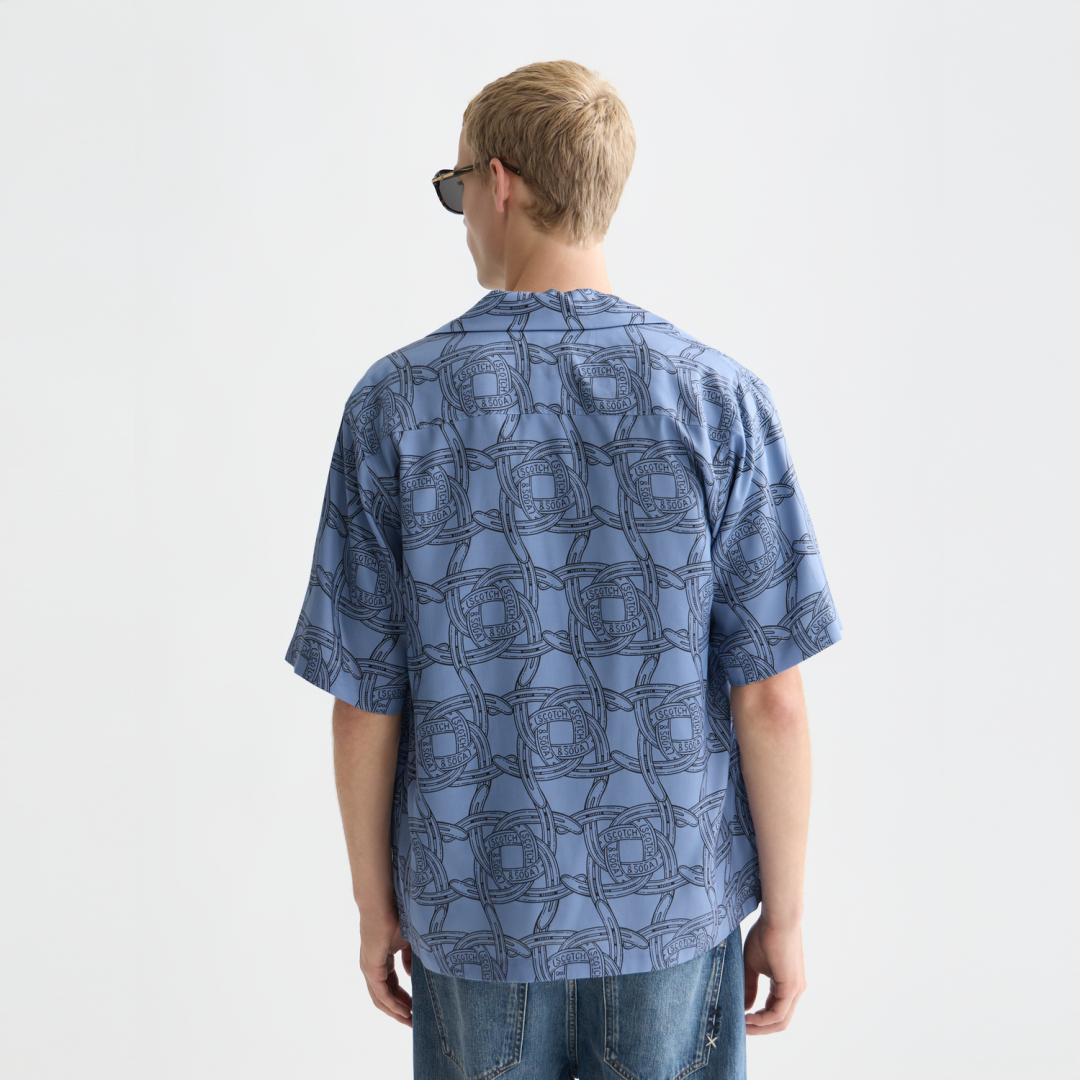 Scotch & Soda Printed Short Sleeve Shirt Horseshoes Infinity back