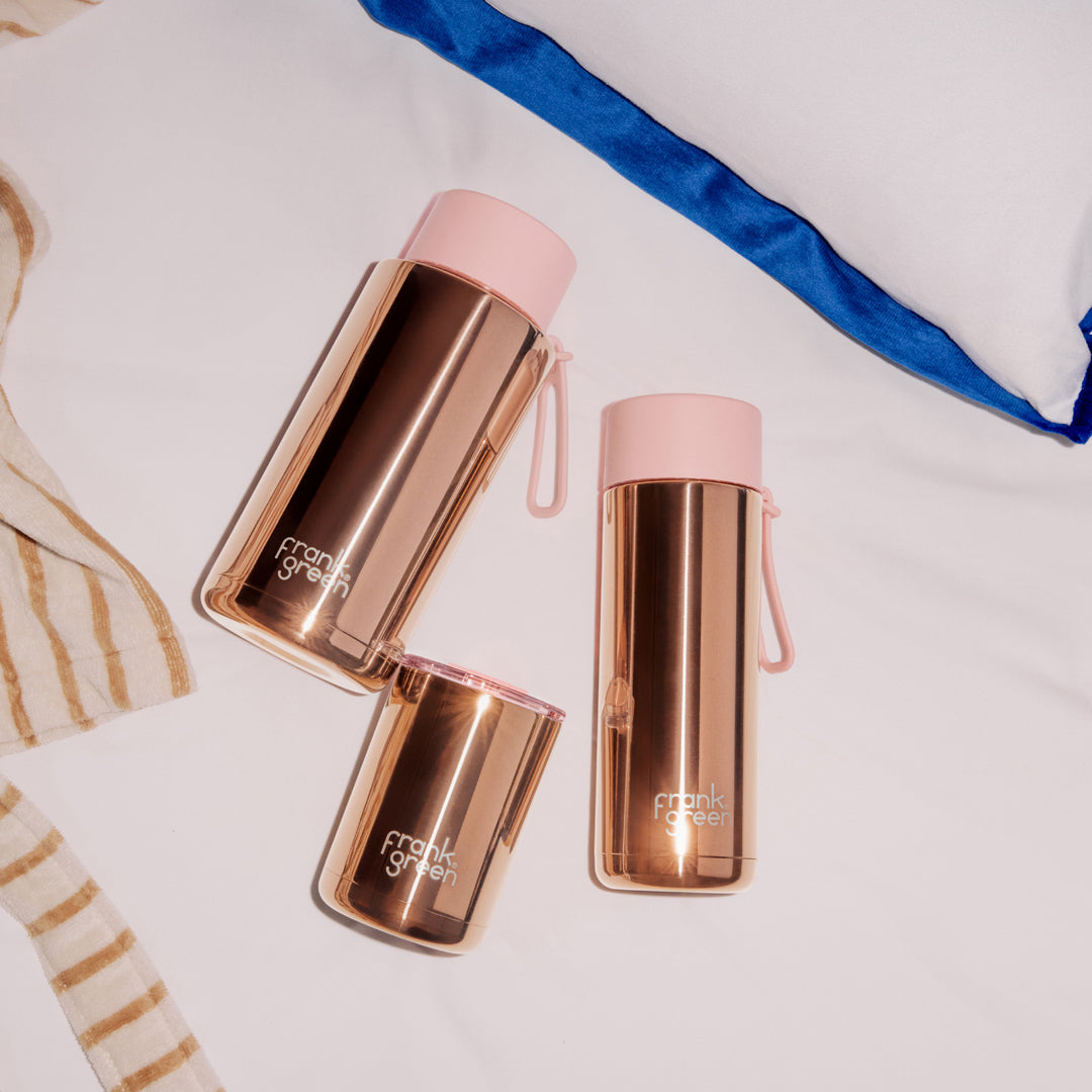 Ceramic Reusable Bottle (595ml) | Rose Gold Pink