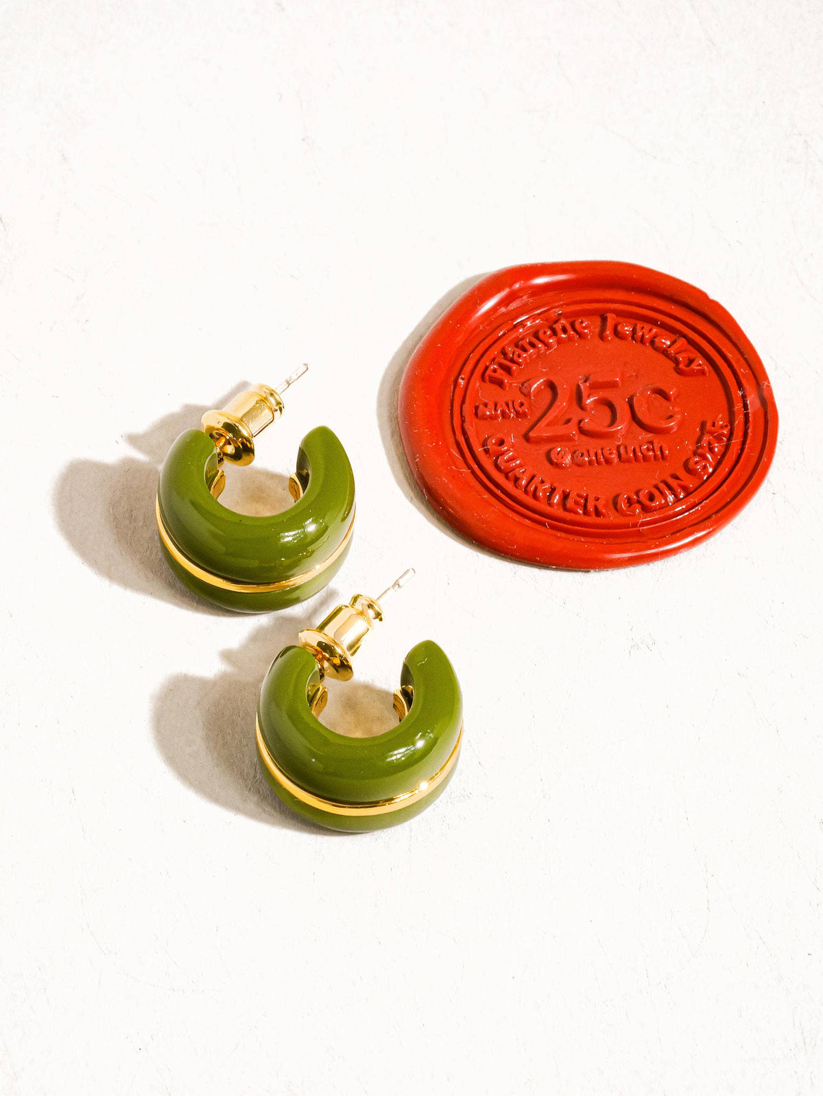 Arlo C Hoop Earring | Beige 18K Gold