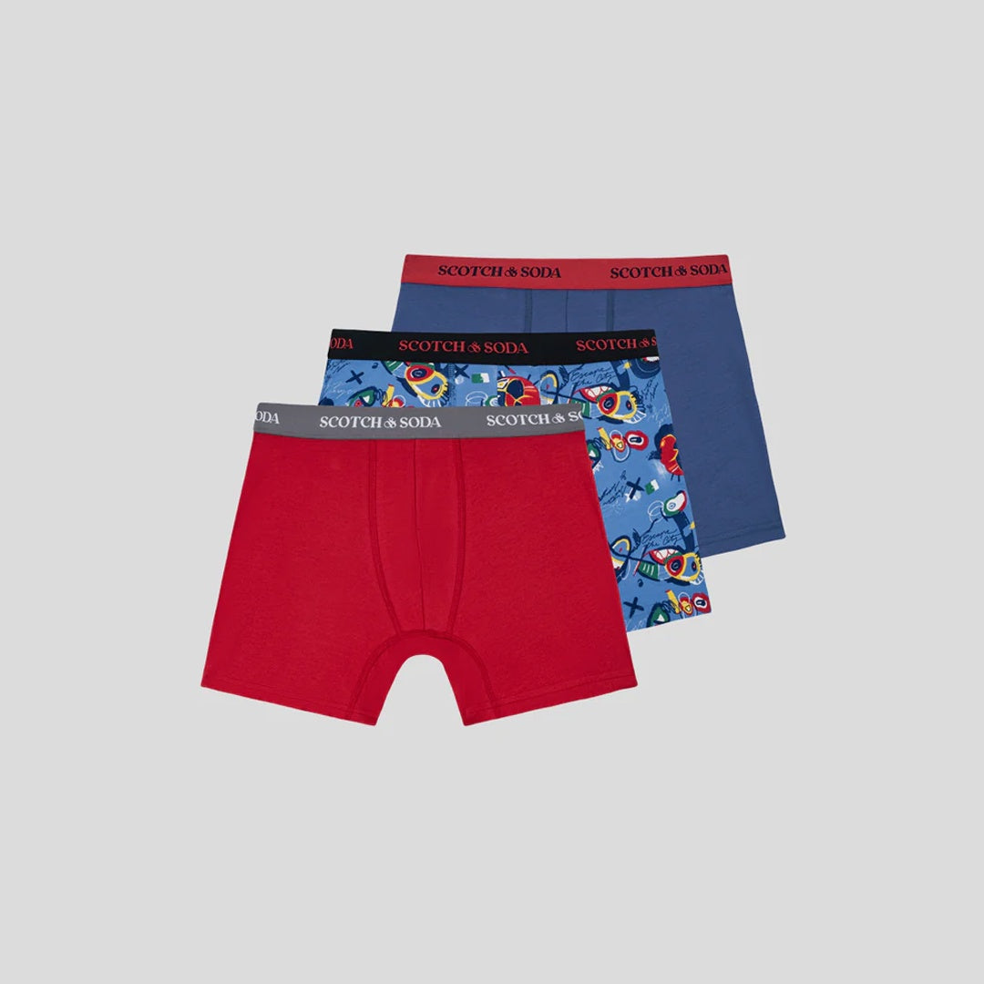 3-Pack Boxer Briefs | Red Blue