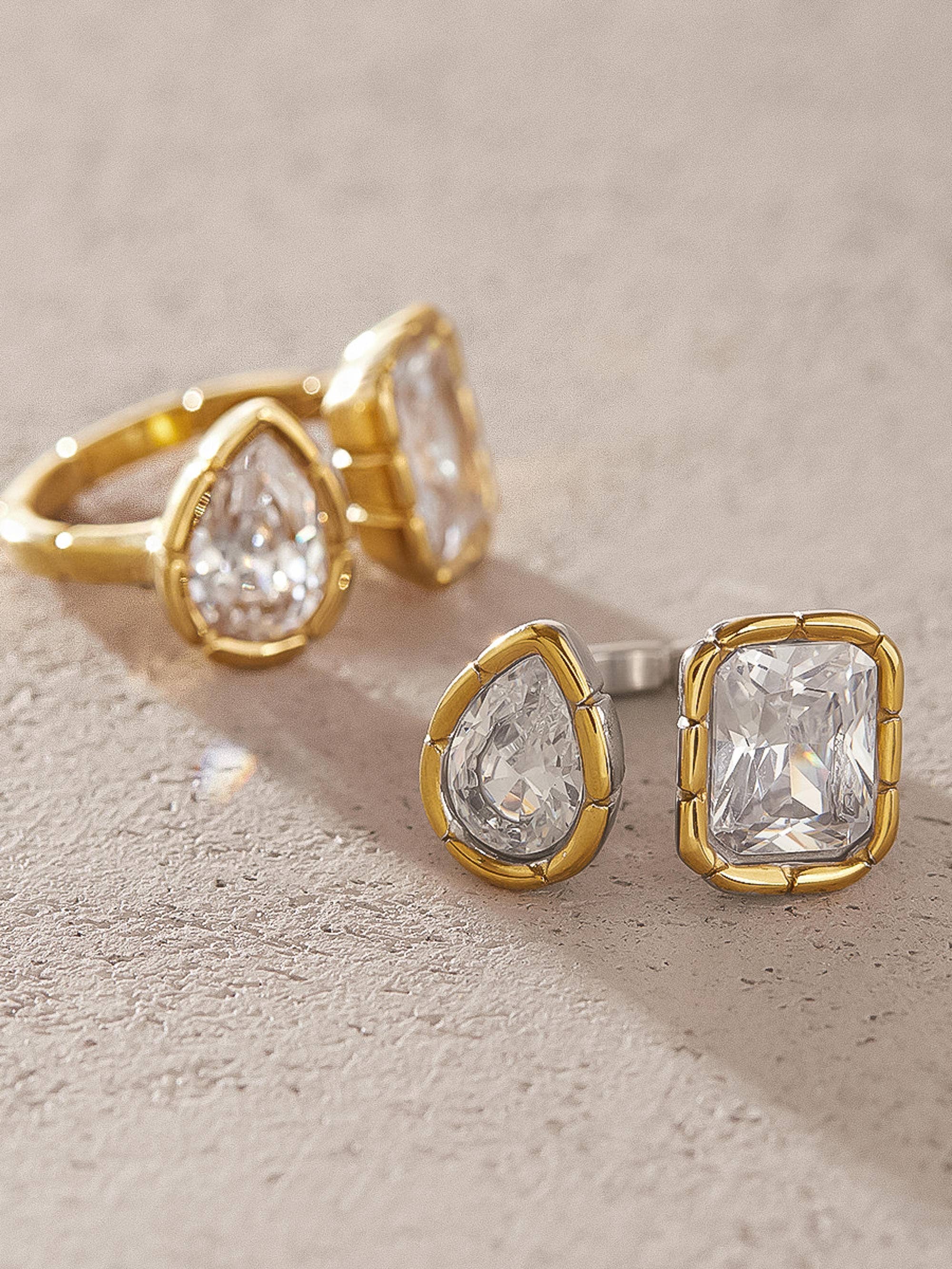 Serréa CZ Adjustable Ring | 18K Gold