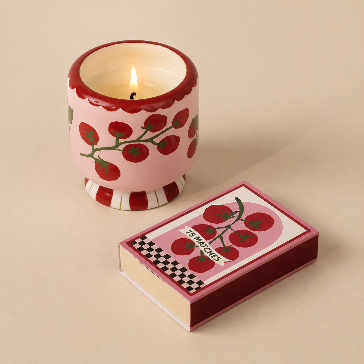 Adopo 8oz Tomato Ceramic Candle | Heirloom Tomato