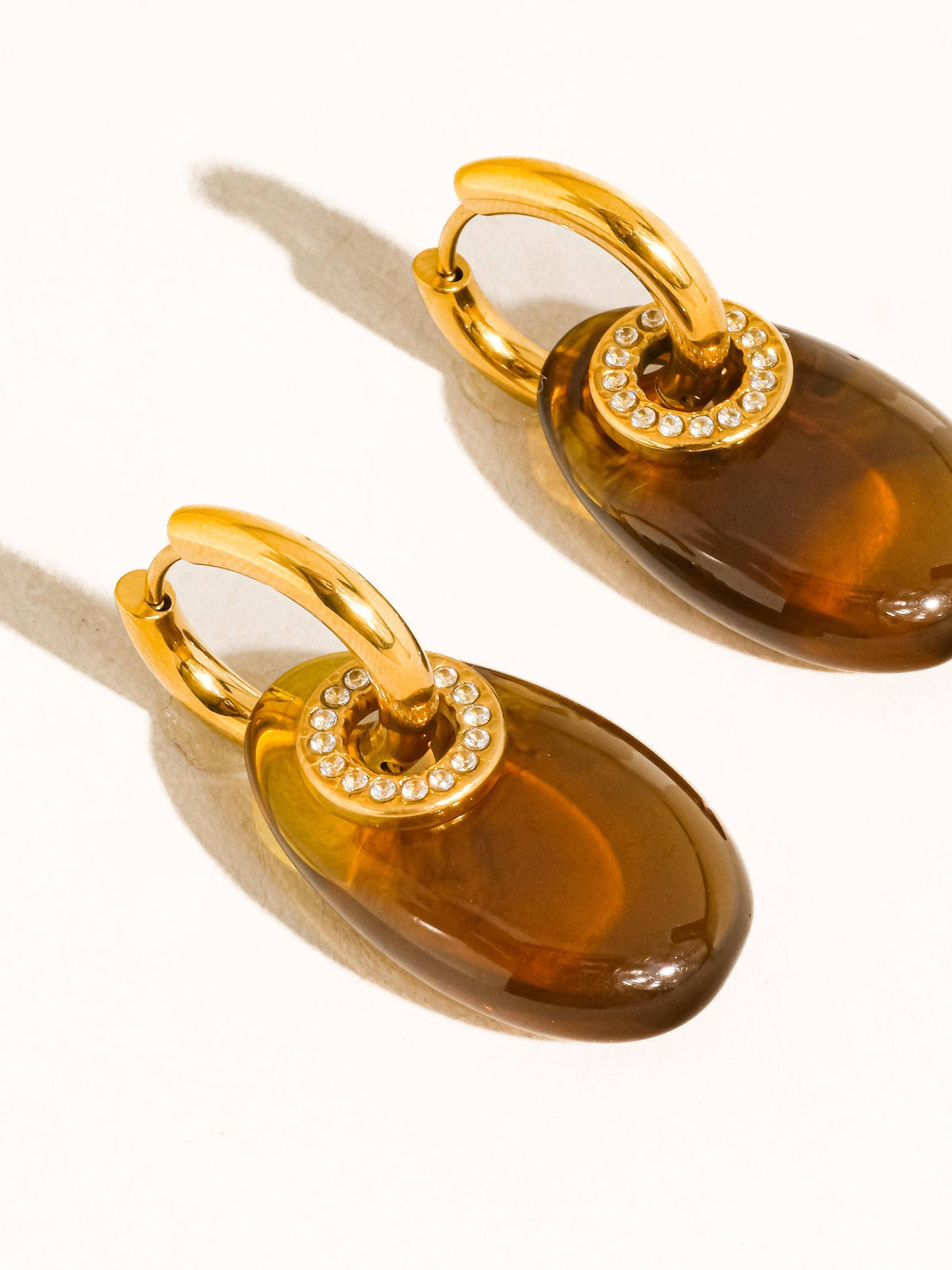 Canari Hoop Earrings | 18K Gold Brown