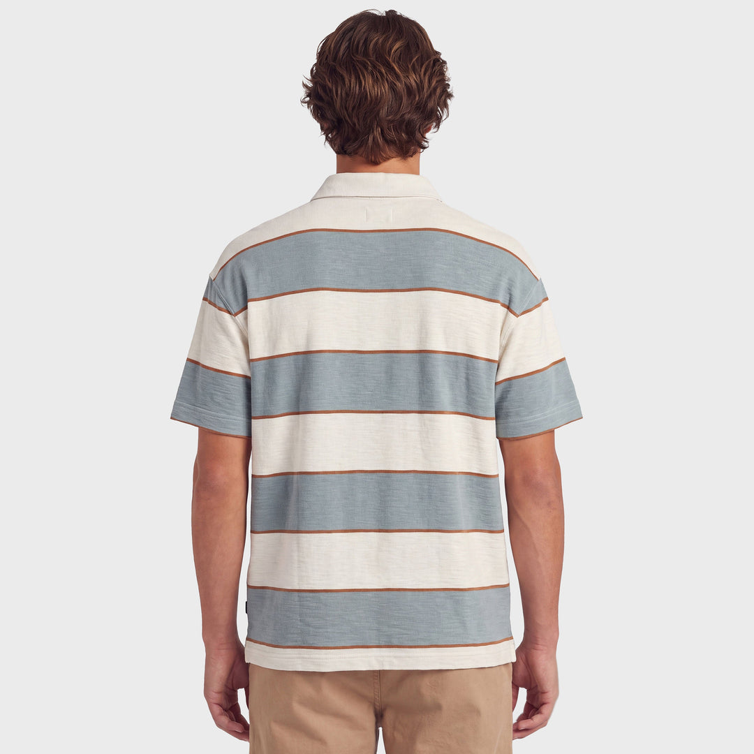 The Academy Brand Watkins SS Stripe Rugby in Smokey Blue, image 5