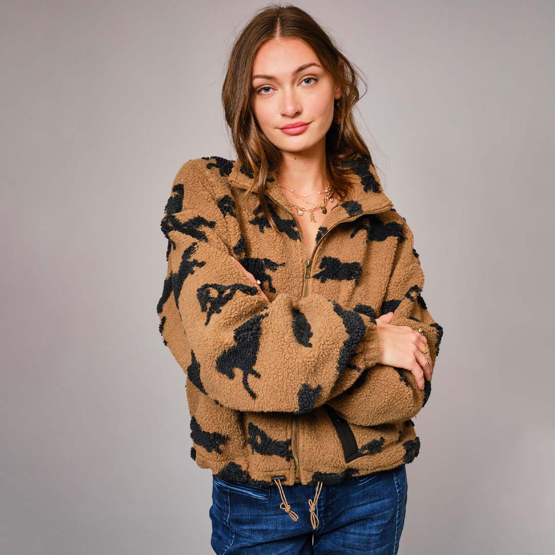 Wild Sherpa Oversized Jacket | Camel
