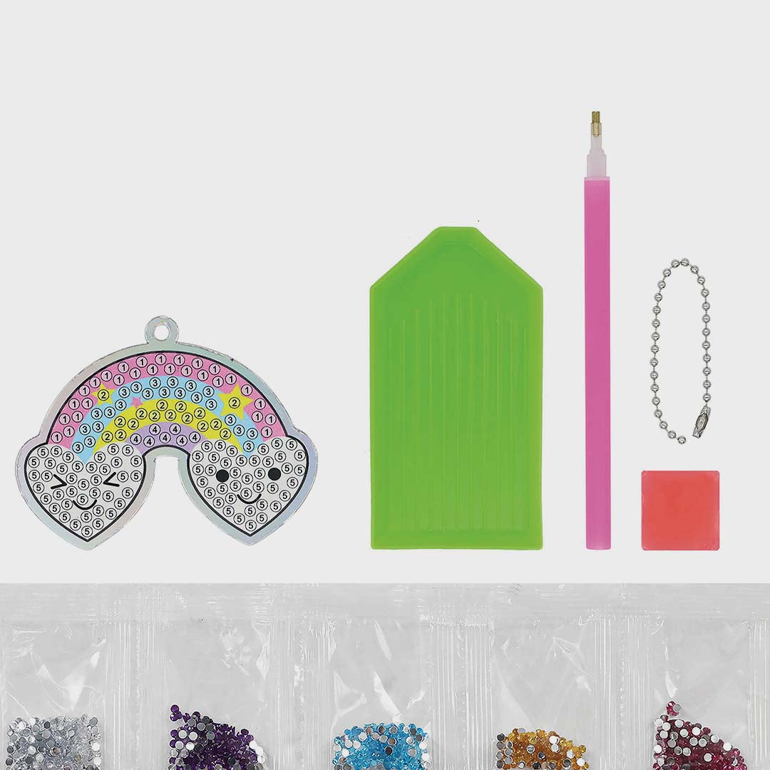 Diamond Art Bag Charm | Rainbow