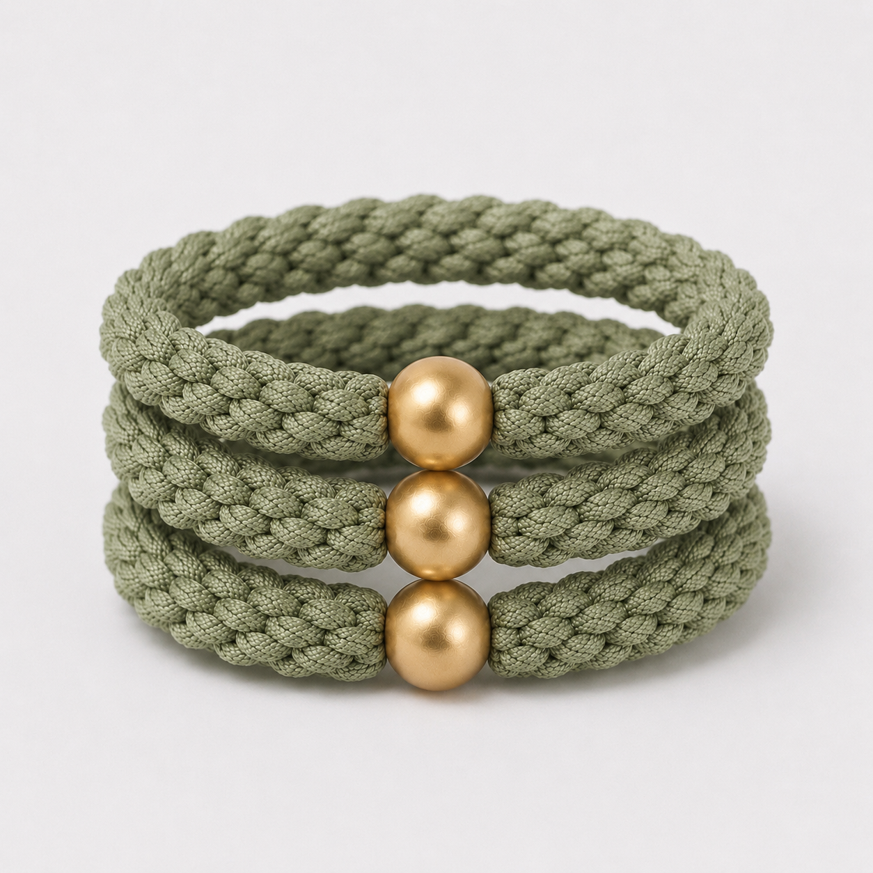 Elastic Braided Hair Tie 3 Pack | Sage Green