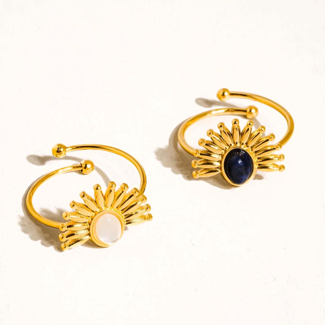 Fabienne Sun Stone Ring | White