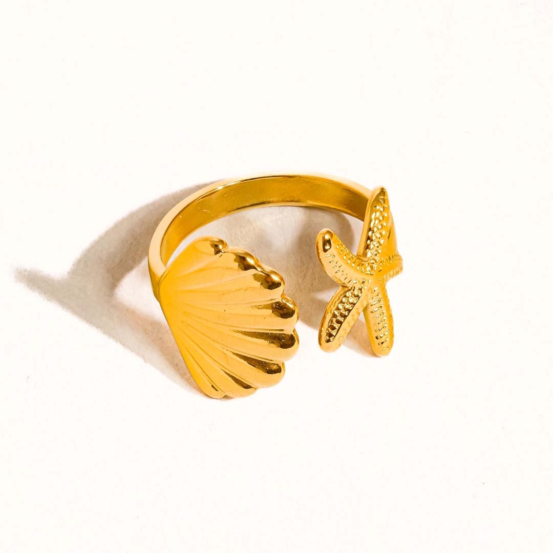 Étoilé Star & Shell Ring | Gold