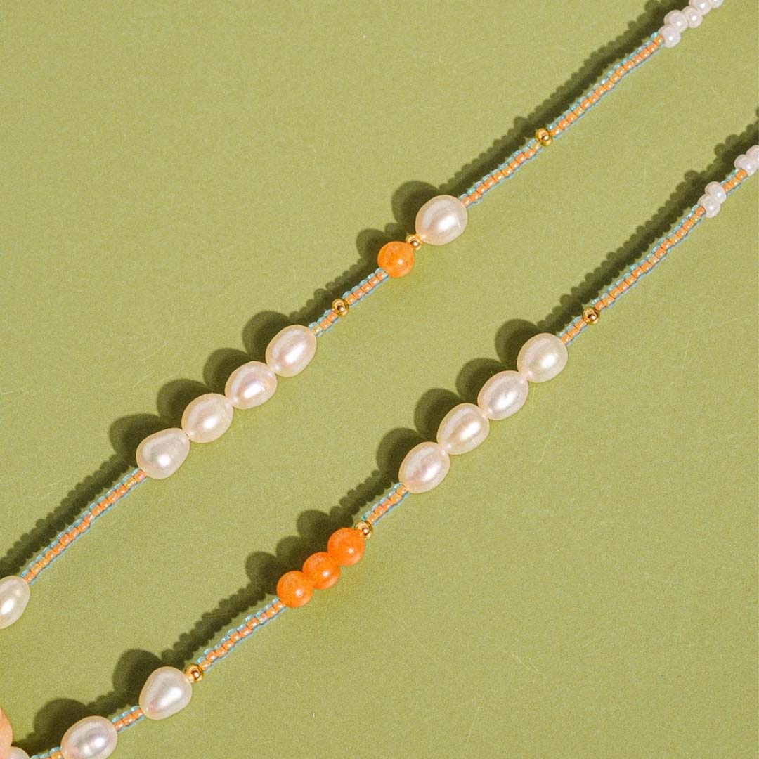 Bohemian Beaded Necklaces | Nyx-White