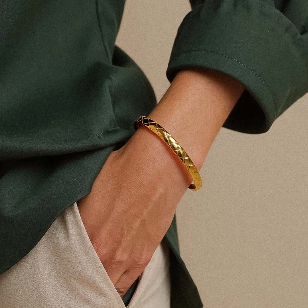 Axl Braided Bangle | Gold