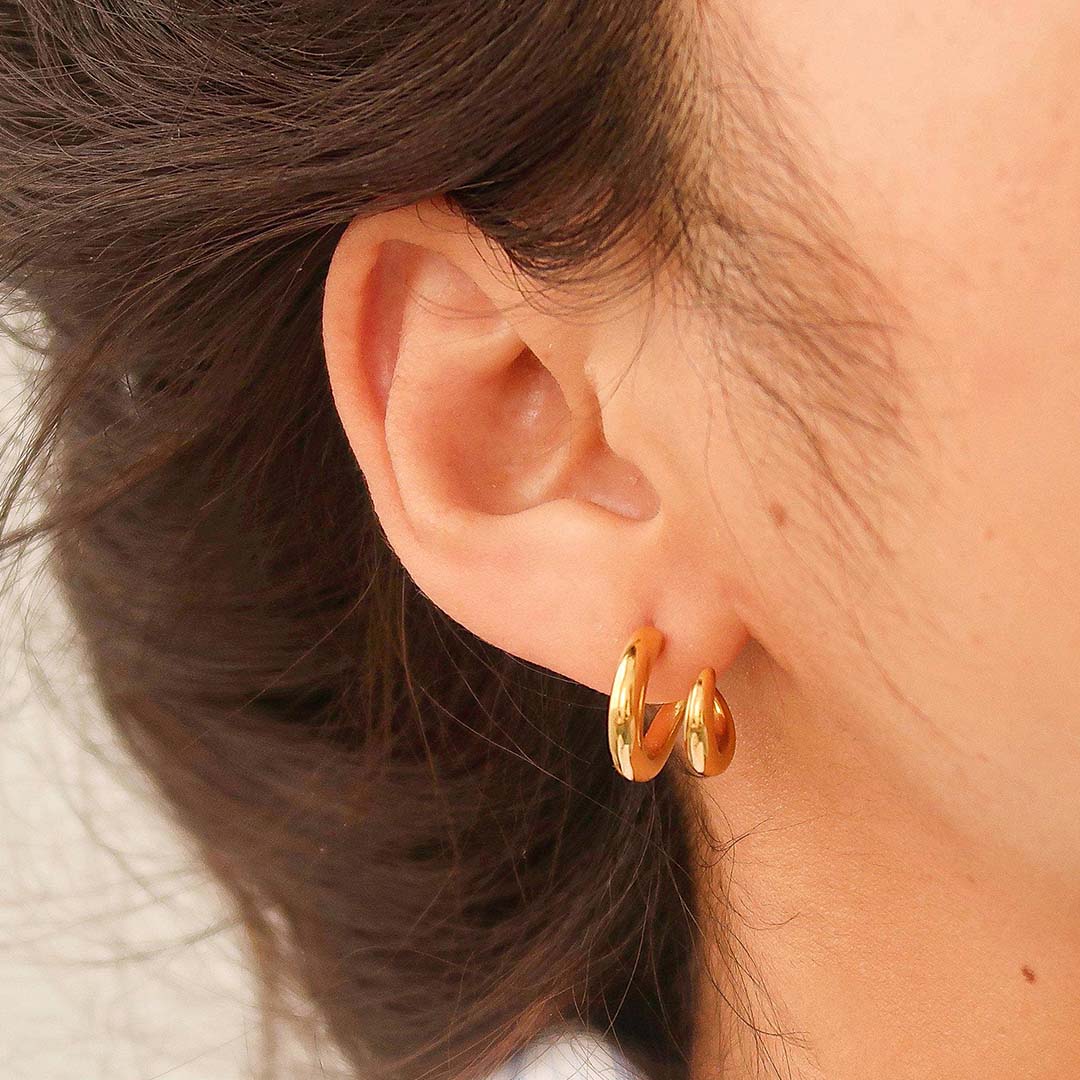 Maddison Double C Hoop Earring | Yellow Gold