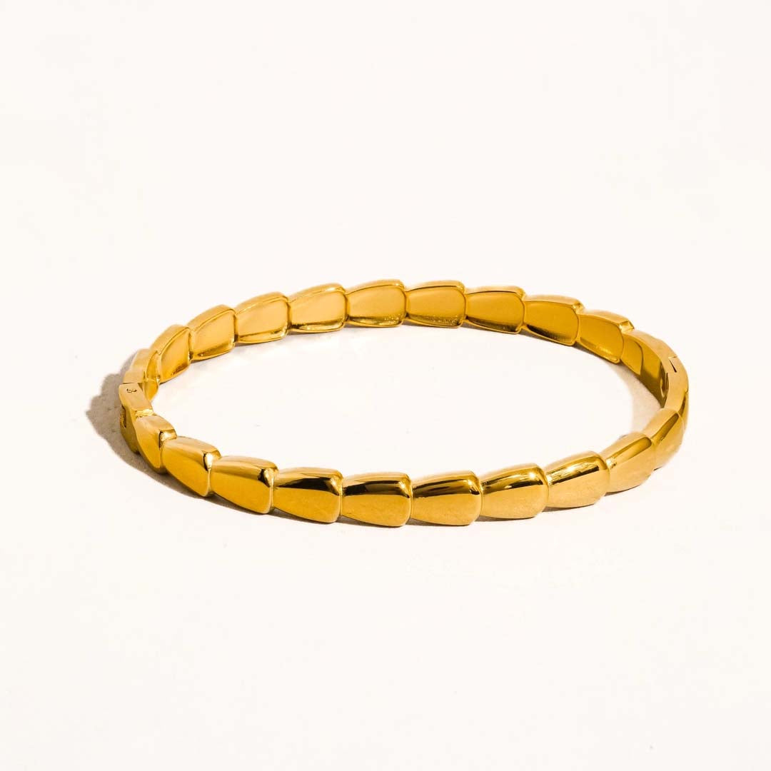 Brae Thin Serpent Bangle | Gold