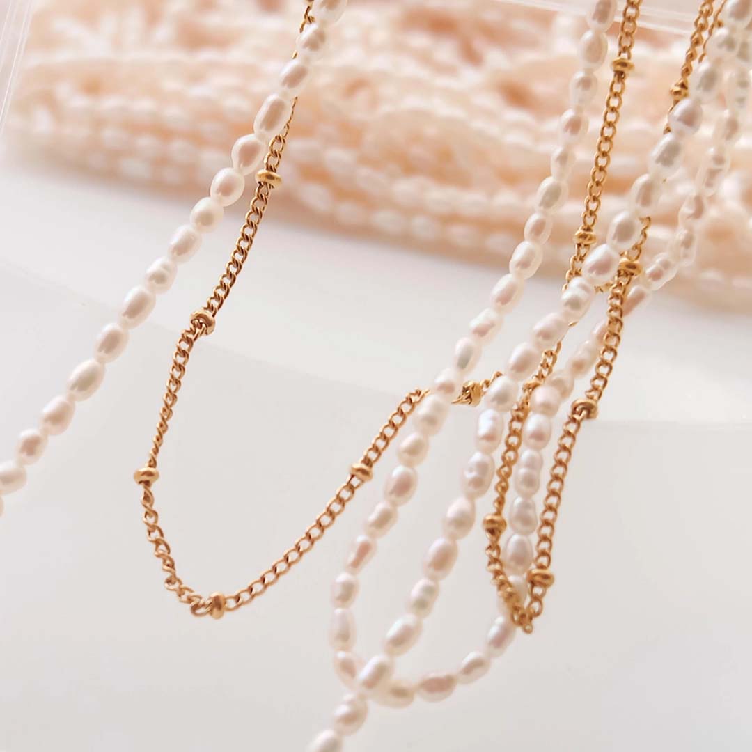 Camryn Necklace | Soft Pearl Gold