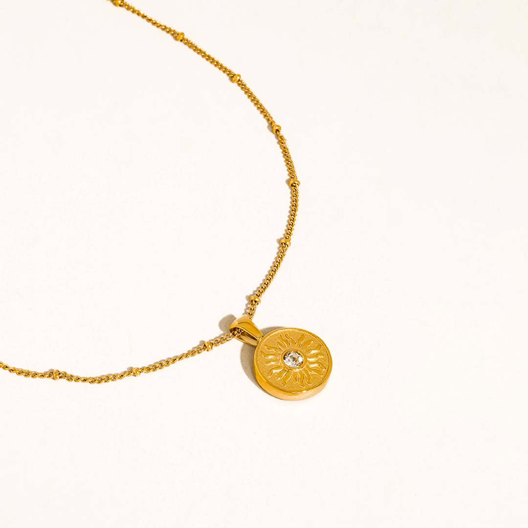 Starla Sun Medallion Necklace | 14k Gold