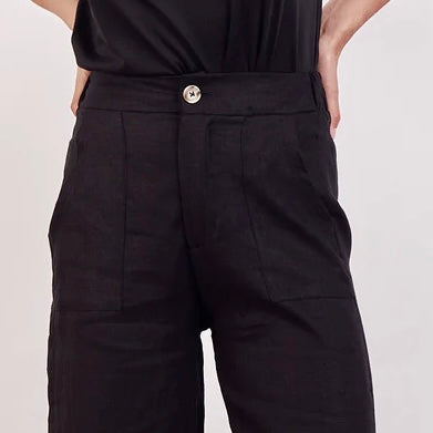 Jude Linen Pants | Black