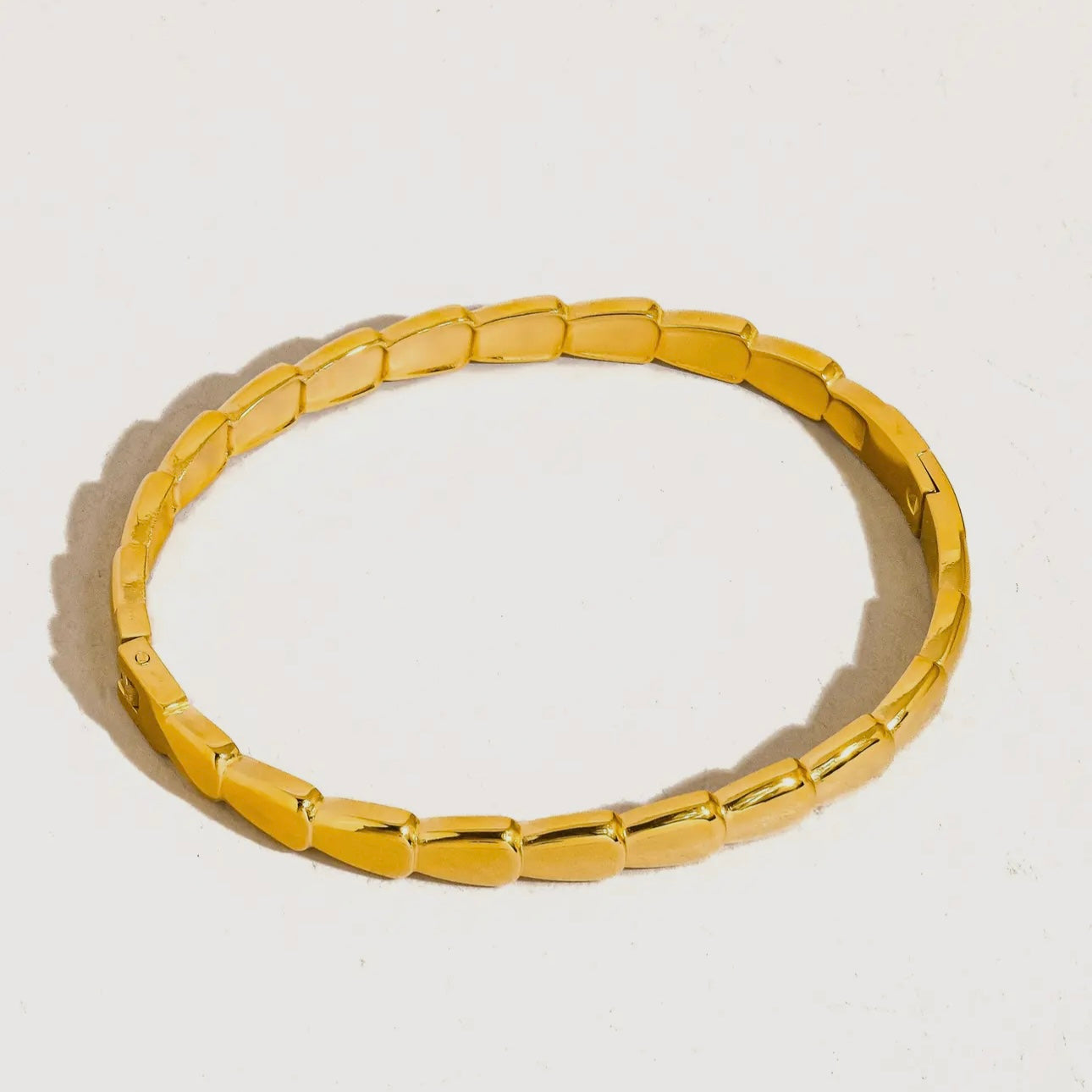 brae18k gold non-tarnish serpent bangle