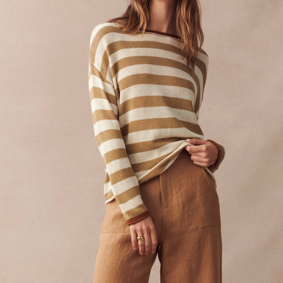 EM SPRING KNIT | BEIGE STRIPE