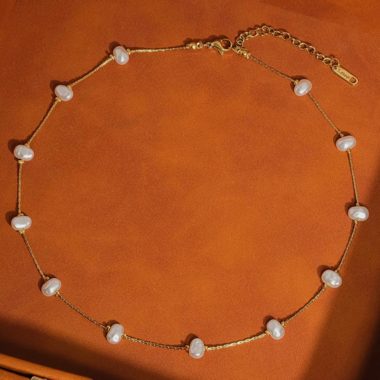 Ida 18K Non-Tarnish Petite Pearl Necklace | Yellow Gold