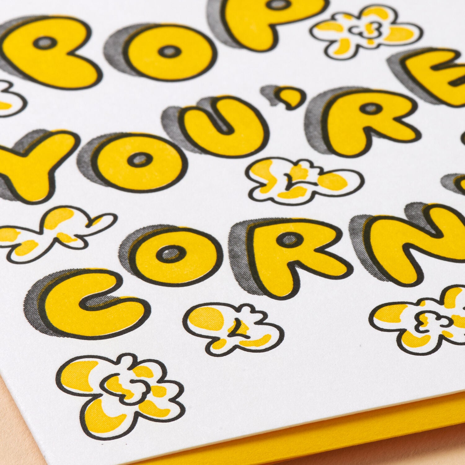 Little Global Fathers Day Card Corny Pop letterpress detail