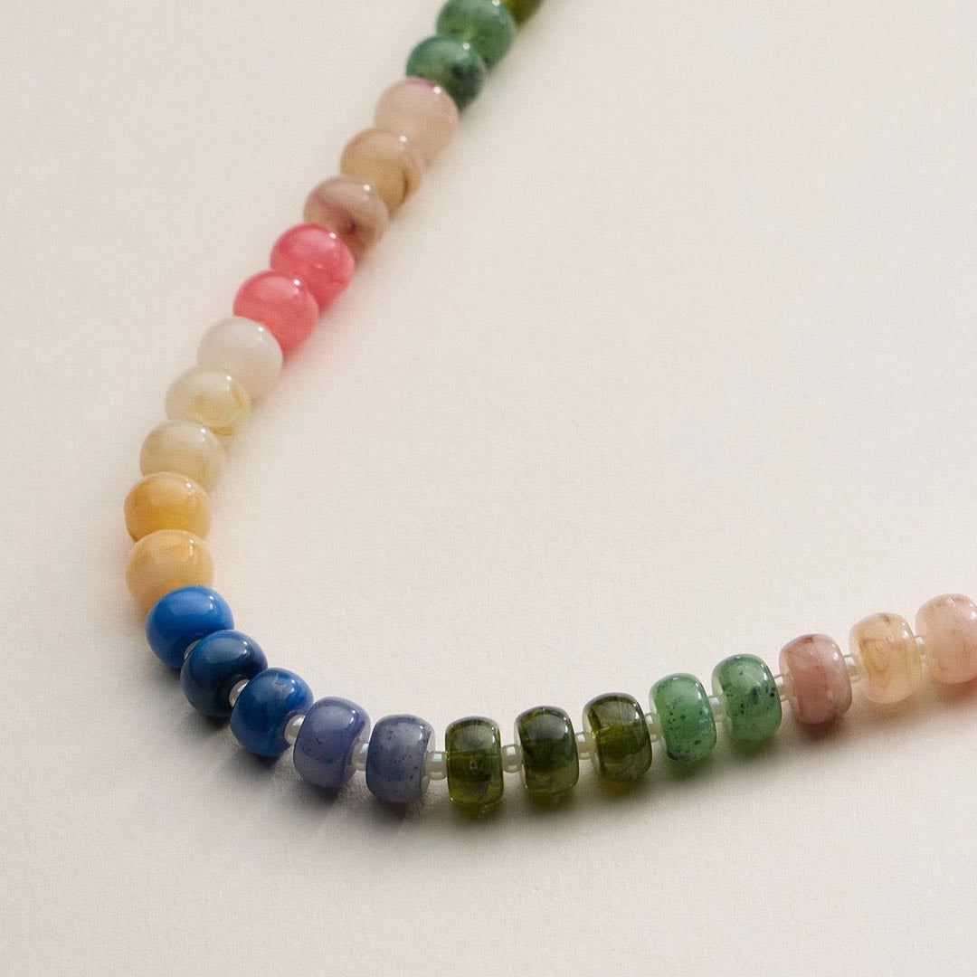 Gradient Glass Beaded Necklace | Multicolour