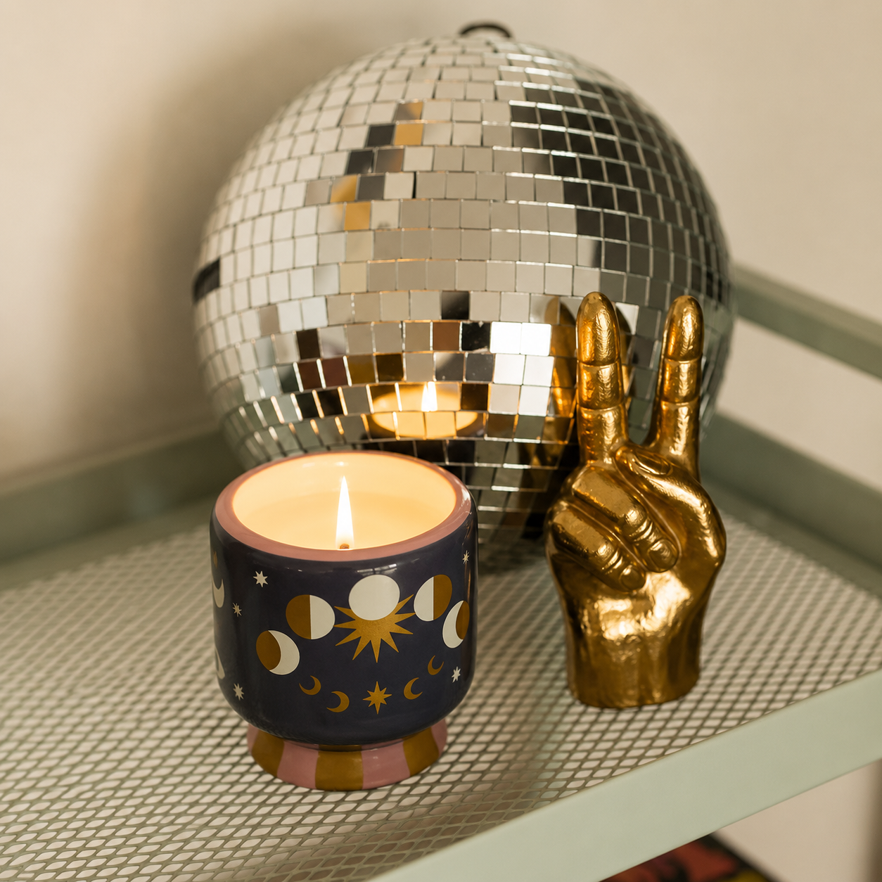 Adopo 8oz Mermaid & Moon Ceramic Candle | Ginger & Teak