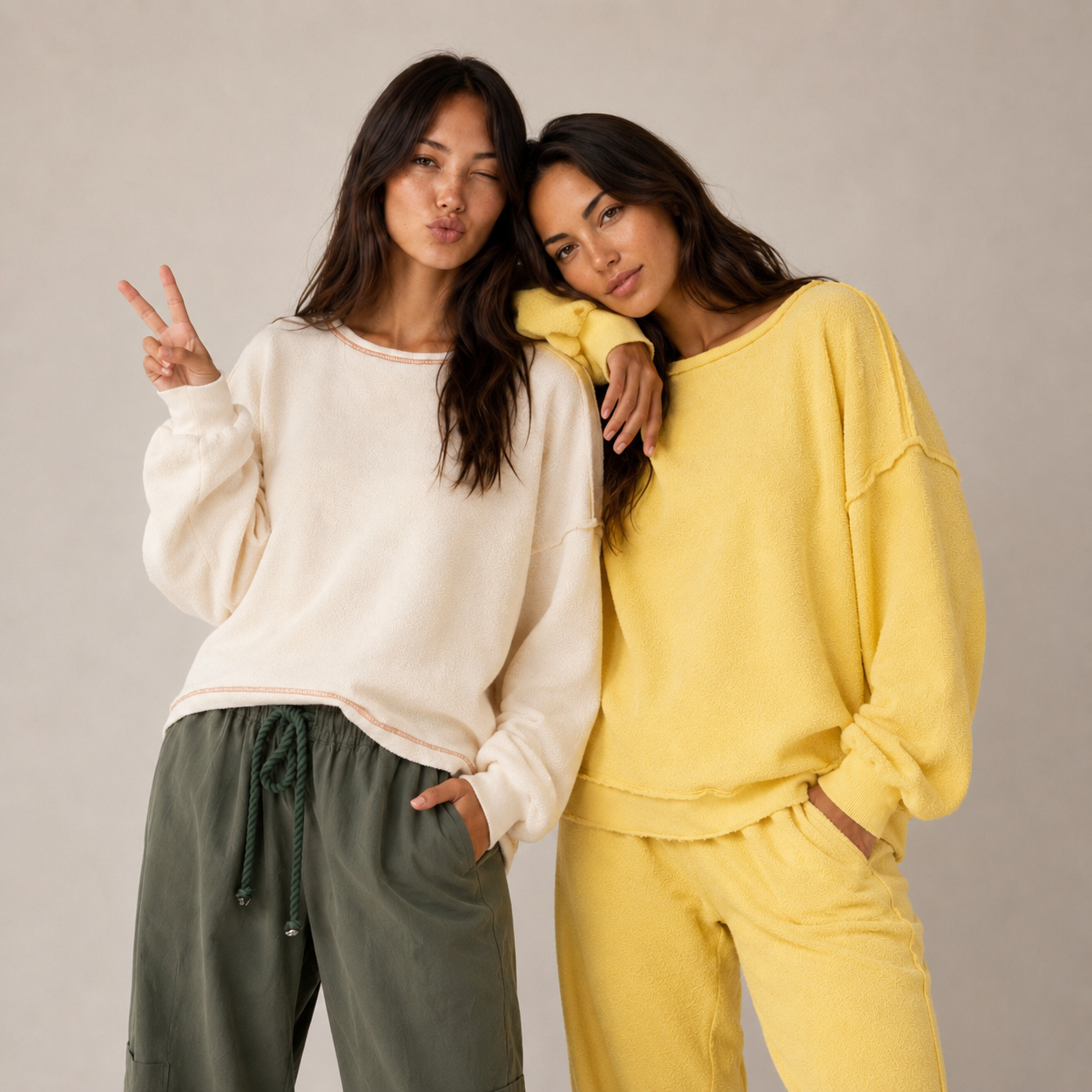 Overlap Open Back Oversized Reverse Stitched Top | Baby Yellow
