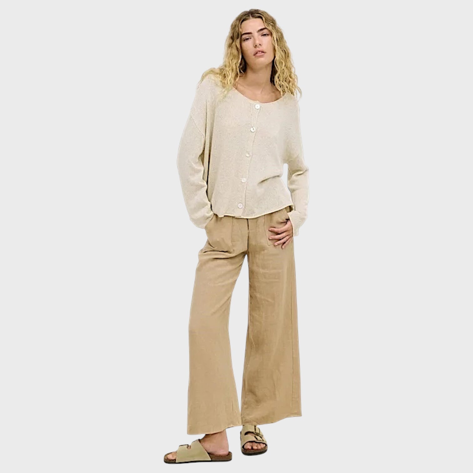 Jude Linen Pants | Taupe