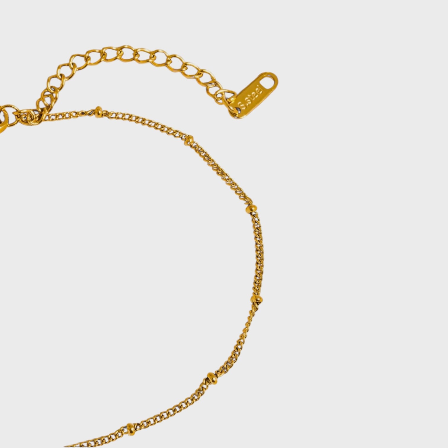 Vivi 18K Gold Non-Tarnish Classic Beaded Chain Anklets | Yellow Gold