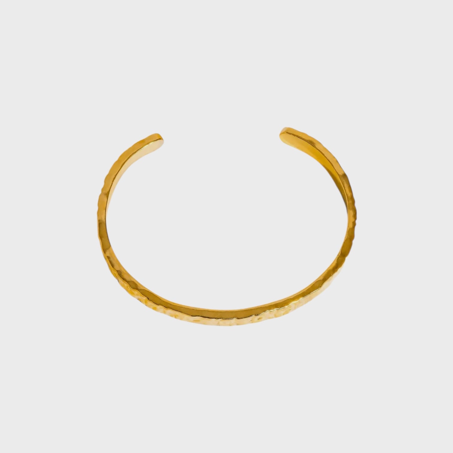 Bastien 18K Gold Non-Tarnish Textured Thin Bangle | Yellow Gold