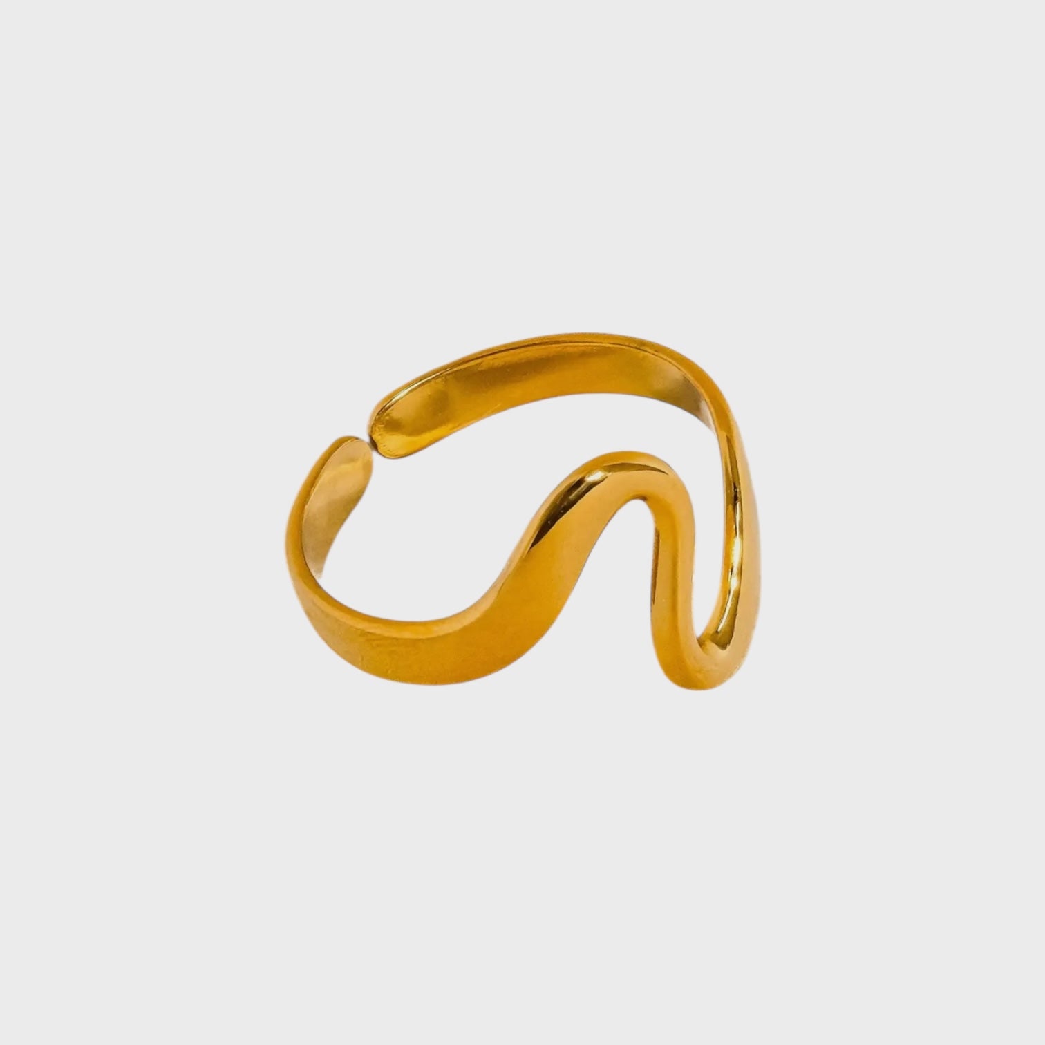 Arther 18K Gold Non-Tarnish Abstract Thin Ring | Yellow Gold