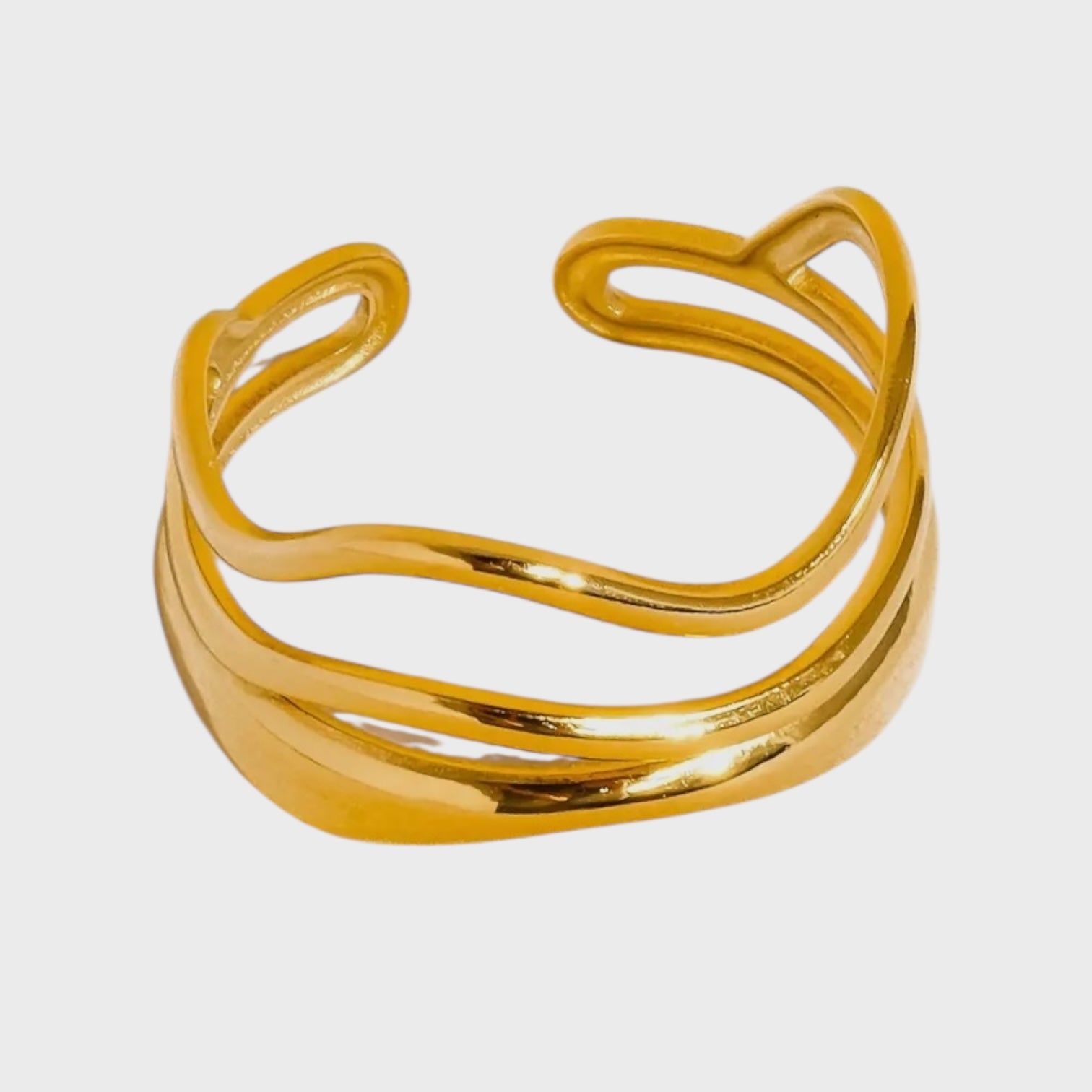 Ozzy 18K Gold Non-Tarnish Abstract Ring | Yellow Gold