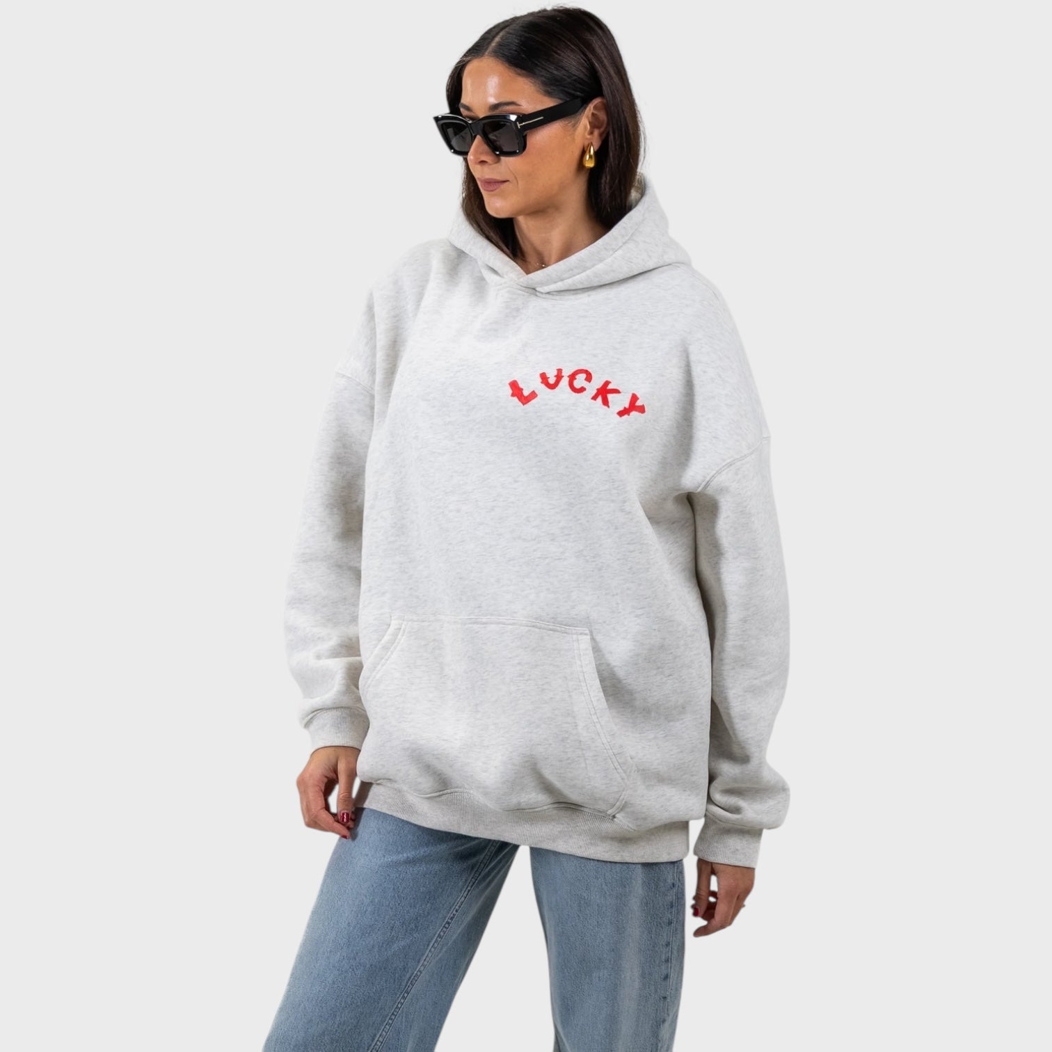 Lucky Unisex Hoodie | Light Marle Gray