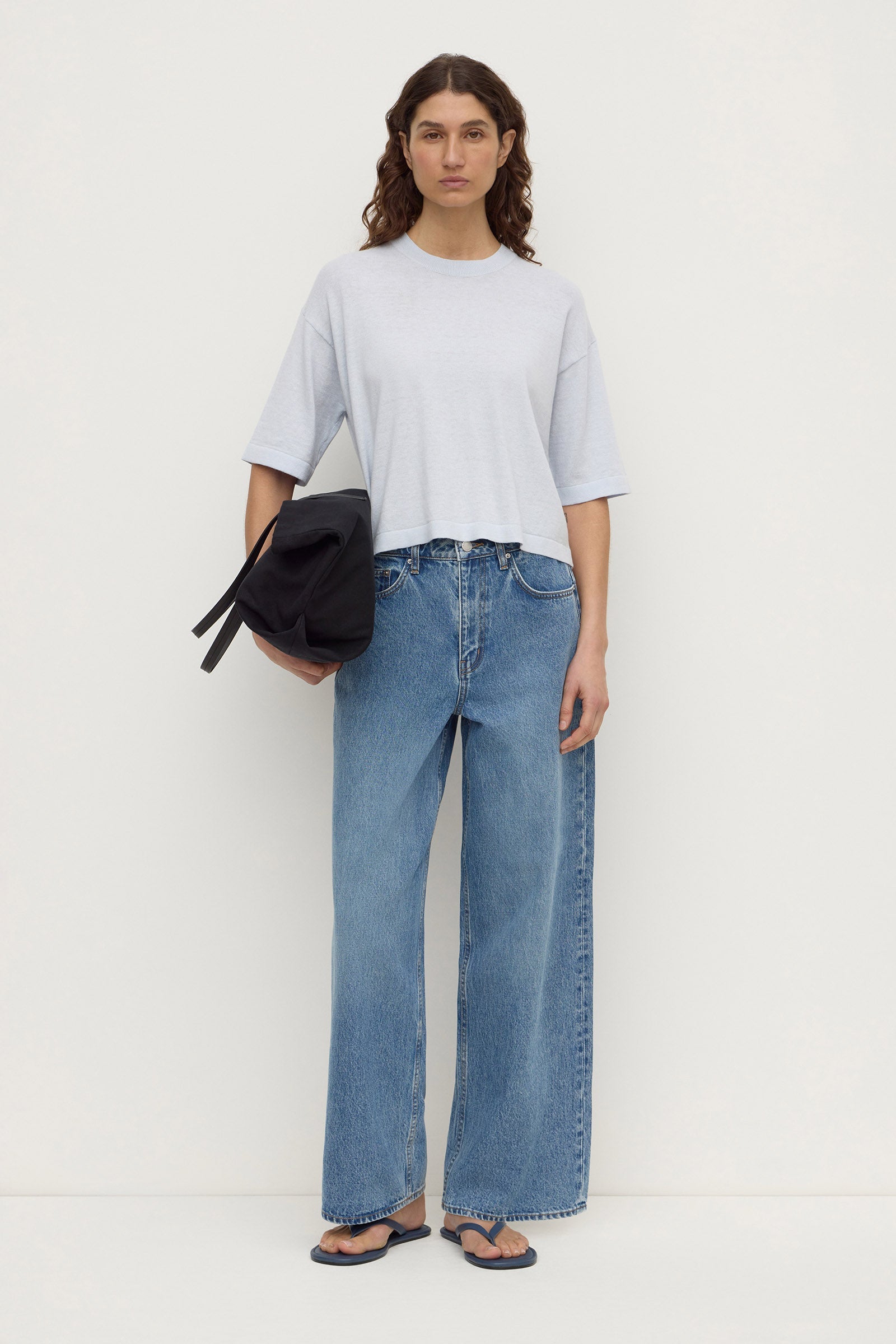 Assembly Label Kensy Cotton Cashmere Tee in Powder Blue