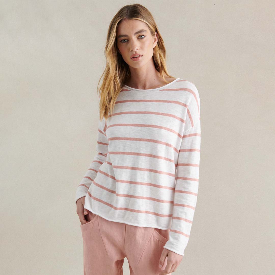 MINNIE TOP | PINK & WHITE STRIPE